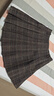 百圖betu女裝冬季新款半身裙高腰毛呢格紋A字百褶裙裙子女2411T68 咖格 L 曬單實(shí)拍圖