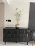 purpleleaf實(shí)木餐邊柜黑色玄關(guān)柜斗柜客廳入戶(hù)靠墻一體儲物柜中古風(fēng)沙發(fā)邊柜 A款1.4米（e0級全實(shí)木板） 曬單實(shí)拍圖