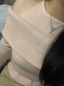 衣品元針織衫女粉色2026春季掛脖露肩設計感韓系小眾修身內搭打底衫上衣 粉色 均碼 （80-105斤） 曬單實(shí)拍圖