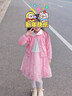 女童毛衣連衣裙兒童春節拜年新衣服套裝公主裙子秋冬針織開(kāi)衫外套 026粉色不加絨(外套+連衣裙+包包) 120 碼(建議身高110-120厘米左右) 曬單實(shí)拍圖