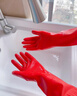 達人主婦冬天洗衣服專(zhuān)用手套加絨加長(cháng)加厚耐用防水家務(wù)清潔洗碗乳橡膠手套 加絨加長(cháng)45CM【1雙】一體植絨 M 曬單實(shí)拍圖