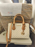 MICHAEL KORS邁克高仕 MK 經(jīng)典款 Mercer 中號手提包 香草白/橡果棕 150 中號 曬單實(shí)拍圖