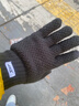 特步騎行手套保暖冬季男女士防寒棉毛線(xiàn)針織加絨黑手套觸屏防凍電動(dòng)車(chē) 曬單實(shí)拍圖