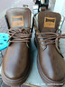 啄木鳥(niǎo)馬丁靴真皮牛皮休閑男鞋羊毛加絨保暖冬季高幫棉皮鞋雪地靴 棕色 8502 41 曬單實(shí)拍圖