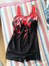 新款專(zhuān)業(yè)泳衣女款夏季競速女士游泳衣競速顯瘦遮肚高級感修身泳裝 225078黑紅-四角褲 XL 建議體重105-120 曬單實(shí)拍圖