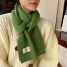 俞兆林純色針織毛線(xiàn)小圍巾女學(xué)生秋冬季姜黃色保暖防寒披肩護頸圍脖禮盒 克萊因藍 曬單實(shí)拍圖