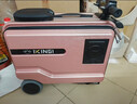 FX CROWN皇冠電動(dòng)行李箱可騎行拉桿箱可坐可代步鋁框箱包20英寸登機箱 櫻粉色+1個(gè)電池【承重220斤+負載騎行10公里】 曬單實(shí)拍圖