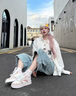 安踏（ANTA）板鞋女2026年春季皮面新款高顏值小白鞋百搭平底增高休閑運動(dòng)鞋女 紙莎白/藕灰/丁香粉 37.5 曬單實(shí)拍圖