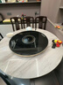 奧德立暖菜板帶電磁爐火鍋電加熱飯菜保溫板熱菜板電熱菜板家用圓形多功能餐桌保溫神器轉盤(pán)神器 80cm黑3000W火鍋（手動(dòng)+電動(dòng)旋轉） 曬單實(shí)拍圖