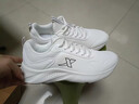 特步男鞋春季皮面防水耐磨旅游鞋輕便減震運動(dòng)休閑鞋男士跑步鞋男款 0032白色 42 曬單實(shí)拍圖