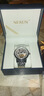 尼尚全自動(dòng)機械男表 大表盤(pán)雙面鏤空機械表夜光防水男表送男朋友禮物  鋼白 曬單實(shí)拍圖