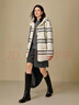 茵曼（INMAN）2025秋冬女裝新款仿羊羔絨合體泰迪法式條紋連帽加厚外套 白色 L 曬單實(shí)拍圖