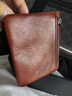 NOSSKISS國際奢侈品牌男士錢(qián)包手工擦色植鞣牛皮短款錢(qián)包復古真皮休閑錢(qián)包 咖啡色（植鞣牛皮） 曬單實(shí)拍圖
