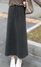 望辰灰色a字半身裙女2026新款早春萊賽爾開(kāi)叉中長(cháng)款包臀羊毛呢裙子 深灰色 S 85-95斤 曬單實(shí)拍圖
