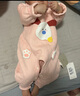 棉孖嬰兒衣服秋冬夾棉保暖衣背帶褲分體套裝可愛(ài)嬰幼兒寶寶打底棉衣褲 夾棉保暖背帶褲套裝 長(cháng)耳朵狗-粉 80 【建議9-11kg】 曬單實(shí)拍圖