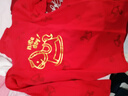 紅豆兒童保暖內衣套裝純棉7A抗菌馬年本命年紅色秋衣秋褲N201-6 165 曬單實(shí)拍圖