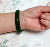 俄羅斯正陽(yáng)綠碧玉手鐲女款玉鐲陽(yáng)綠玉和田玉墨綠祖母綠送媽媽禮物 圈口61-62適合體重125-140 曬單實(shí)拍圖