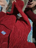 秋冬立領(lǐng)女睡衣拉鏈加絨加厚舒適柔軟珊瑚絨休閑可外穿家居服套裝 大紅色(CR2035小方標) L （110-130） 曬單實(shí)拍圖