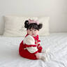 優(yōu)奇嬰兒衣服紅色加絨哈衣寶寶秋冬裝保暖喜慶周歲百天滿(mǎn)月兒童連體衣 紅色刺繡連體衣 66cm 曬單實(shí)拍圖