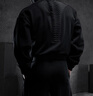 Monster Guardians運動(dòng)套裝男 秋冬立體壓褶寬松休閑黑色短款連帽衛衣套裝 Black 黑色（套裝） L 曬單實(shí)拍圖
