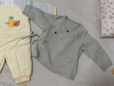 babylove新生兒半背衣春秋保暖上衣初生寶寶彈力護肚睡衣嬰兒衣服春季外出 淺草綠 52 cm 曬單實(shí)拍圖