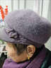 途尊中老年人帽子女秋冬天保暖兔毛毛線(xiàn)貝雷帽時(shí)尚洋氣媽媽奶奶帽子 香芋色【只有帽子】 曬單實(shí)拍圖