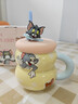兒童禮品貓和老鼠正版授權陶瓷杯卡通圖案水杯家用帶蓋公仔馬克杯 貓和老鼠帶蓋葫蘆杯彩盒裝-黃色 曬單實(shí)拍圖