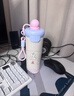 304不銹鋼浮球保溫杯大容量吊帶咖啡杯卡通創(chuàng  )意學(xué)生水杯便攜杯子 小白狗-500ML 曬單實(shí)拍圖