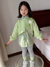 G.duck小黃鴨女童春秋裝套裝2026新款兒童寶寶秋季假兩件衛衣初秋兩件套 綠色 衣服+褲子 110 cm 曬單實(shí)拍圖