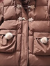 MiniPeace【御寒系列】太平鳥(niǎo)童裝女童羽絨服中長(cháng)款保暖外套冬裝 丁香棕 130 曬單實(shí)拍圖
