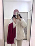 目丸酒紅色100%羊毛純色圍巾冬季女款2025新年高級感馬年本命年禮物 酒紅色【100%羊毛】 曬單實(shí)拍圖