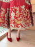 卓詩(shī)尼紅色高跟鞋女2026春季新款氣質(zhì)宴會(huì )鞋尖頭細跟單鞋淺口婚鞋 紅色 37 曬單實(shí)拍圖
