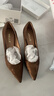 百麗（Belle）氣質(zhì)高跟單鞋女商場(chǎng)同款細跟淺口單鞋3J409CQ4 棕色 37 (235mm) 曬單實(shí)拍圖