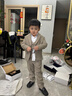 羅蒙兒童西裝套裝秋冬男童主持人禮服鋼琴演出服男孩西服外套英倫 四件套：外套+褲子+馬甲+襯衫 【贈領(lǐng)結】 110 曬單實(shí)拍圖