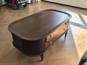 巢趣美式復古實(shí)木茶幾客廳家用組合移動(dòng)茶桌法式輕奢高級感小茶臺 安娜茶幾實(shí)木臺面(木腳板)櫻桃木 【黑胡桃】 曬單實(shí)拍圖