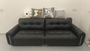芝華仕（CHEERS）大黑牛中古風(fēng)包豪斯半青皮小戶(hù)型沙發(fā)新款白月光3182黑2.52m 曬單實(shí)拍圖