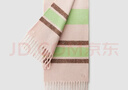 蕉內（Bananain）502Color女士流蘇拼色圍巾含羊毛保暖發(fā)熱24秋冬新款圍脖生日禮物 粉綠條紋 F 曬單實(shí)拍圖