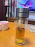 希諾（heenoor）雙層玻璃杯男茶水分離杯高檔泡茶杯子車(chē)載水杯XN-9339本色 340mL 曬單實(shí)拍圖