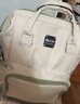 愛(ài)貝迪拉媽咪包外出輕便大容量背包雙肩包多功能媽媽包外出包純色款米色 曬單實(shí)拍圖