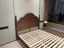 源氏木語(yǔ)實(shí)木床【薇拉】美式臥室中古風(fēng)雙人床家用復古黑胡桃木床1.5*2m 曬單實(shí)拍圖