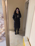 波司登（BOSIDENG）羽絨服男女情侶同款90絨鵝絨長(cháng)款泡芙連帽冬外套B250243130 【店長(cháng)推薦】幻夜黑-自然光-高品質(zhì) XS 155/80A 體重約110斤以?xún)?曬單實(shí)拍圖