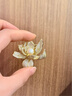 歐本赫?benheart丹麥荷蓮花珍珠胸針輕奢高級感精致胸花女款裝飾別針高端節日禮物 胸針-風(fēng)荷潤珠 香檳金 曬單實(shí)拍圖