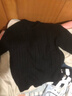 名創(chuàng  )優(yōu)品（MINISO）圓領(lǐng)絞花紋理感針織毛衣男秋冬季保暖抗寒百搭情侶毛衫 黑 3XL 曬單實(shí)拍圖
