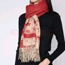 大英博物館東方夢(mèng)境提花騏驥紅披肩圍脖圍巾女秋冬季送媽媽女士生日新年禮物 曬單實(shí)拍圖