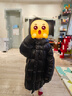 高梵黑金兒童鵝絨服5.0長(cháng)款加厚男女小童精靈帽寶寶保暖羽絨服外套 YT黑色 130 【充絨量 149g】 曬單實(shí)拍圖