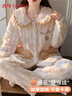 古今（GUJIN）珊瑚絨加絨加厚睡衣女秋冬家居服睡褲大碼可愛(ài)開(kāi)衫長(cháng)袖保暖套裝L 曬單實(shí)拍圖