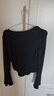 UR2026春季新款女裝不規則修身長(cháng)袖針織衫UWG950181+ 正黑 S 曬單實(shí)拍圖