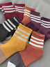 南極人襪子女士襪子毛圈加絨加厚舒適透氣保暖襪秋冬季條紋中筒襪10雙 曬單實(shí)拍圖