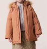 允兒媽女童90白鴨絨中長(cháng)款毛領(lǐng)羽絨服兒童深冬加厚防風(fēng)羽絨外套潮 焦糖色 現貨 160 充絨量173g 曬單實(shí)拍圖