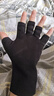 瑞萊奧手套女冬季保暖半指戶(hù)外騎行防寒辦公打字寫(xiě)字漏手指騎車(chē)防凍手套 黑色-半指 曬單實(shí)拍圖